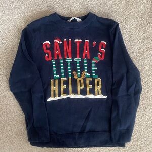 H&M 5t/6 Christmas sweater. Santa’s Little Helper with reindeer antlers.